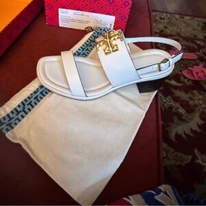 Tory Burch Eleanor cream heels 7 new